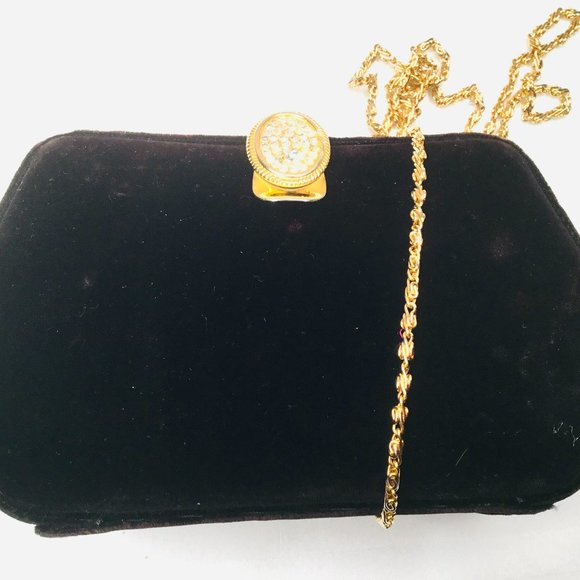 Exclusive Vintage 80s Black Velvet Farnell Clutch - Picture 1 of 10